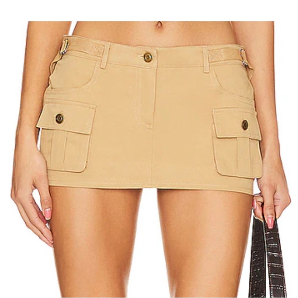Superdown mini cargo skort khaki